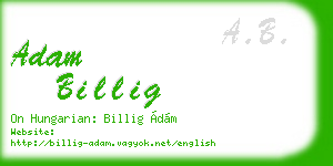 adam billig business card